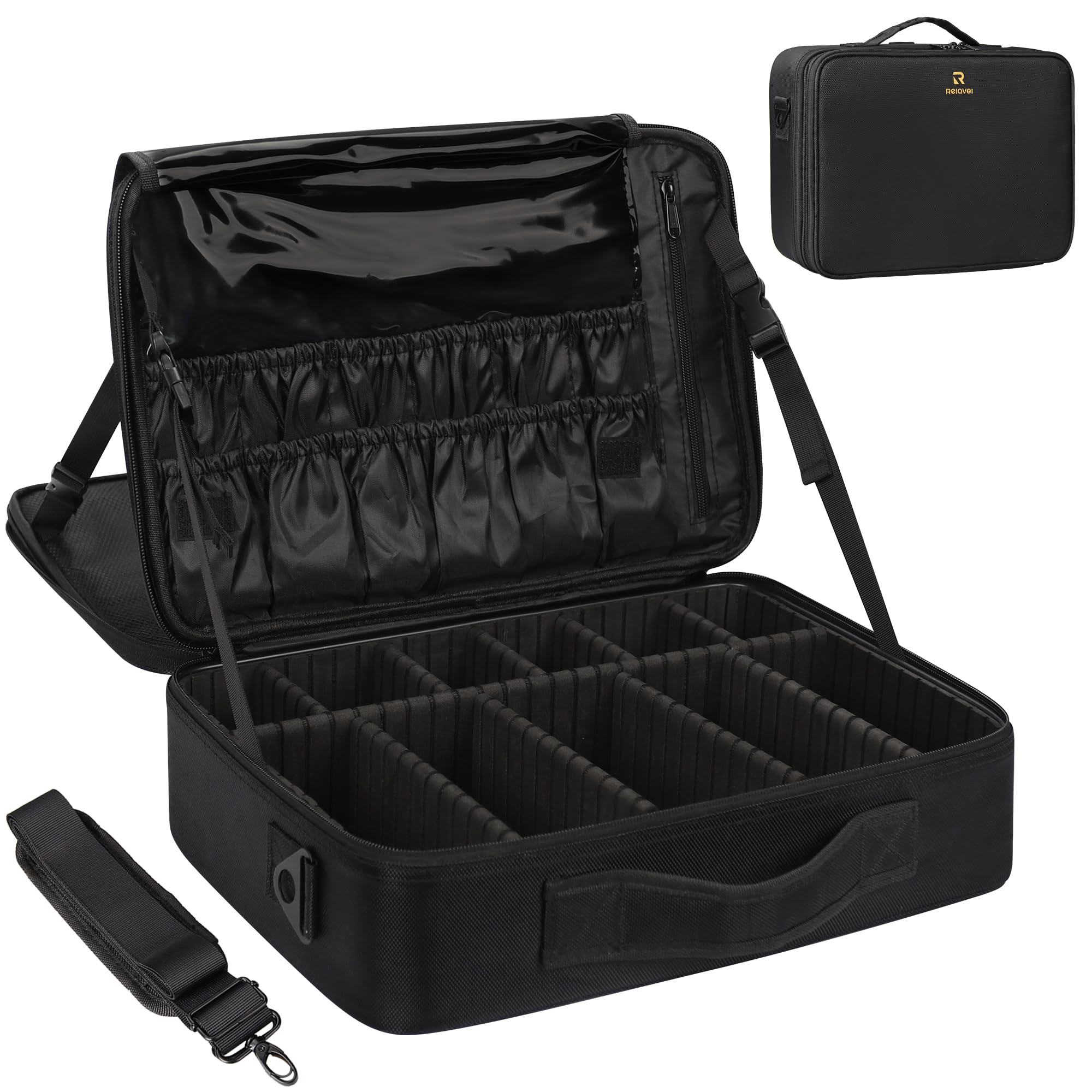 MONSTINA front view showing large train case and roomy exterior for travel