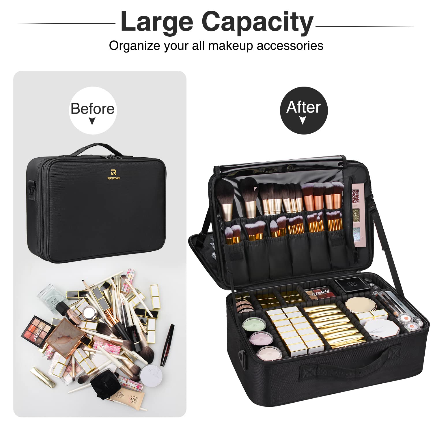 MONSTINA brushes and palettes neatly arranged showing efficient organization