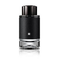 Montblanc Explorer bottle front view showing elegant design and rugged appeal