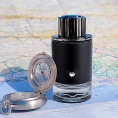 Montblanc Explorer being sprayed on wrist demonstrating easy application and projection