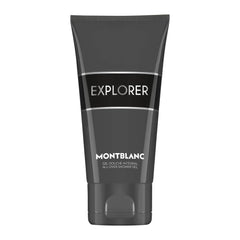 Montblanc Explorer bottle front view showing sleek design and travel-ready size