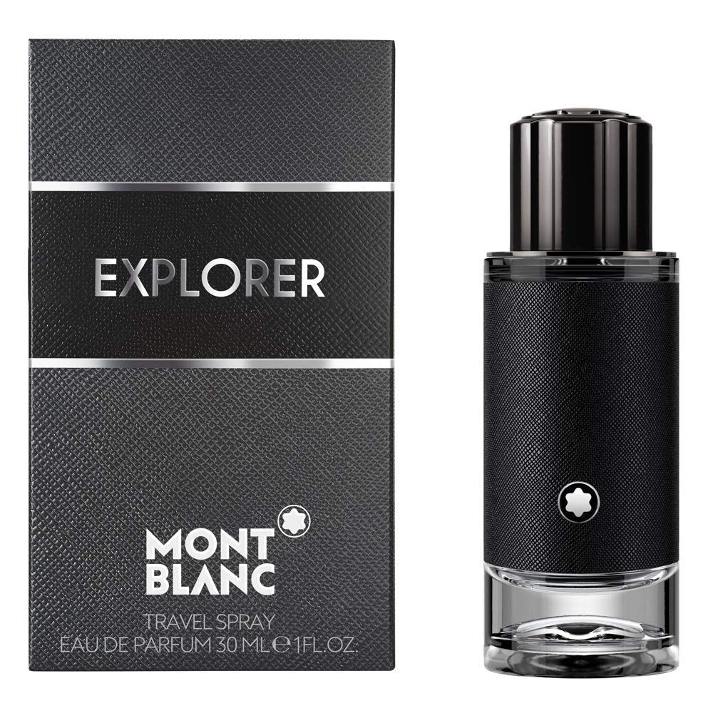 Montblanc Explorer side profile highlighting glass shape and amber liquid