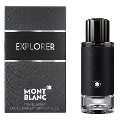 Montblanc Explorer side profile highlighting glass shape and amber liquid