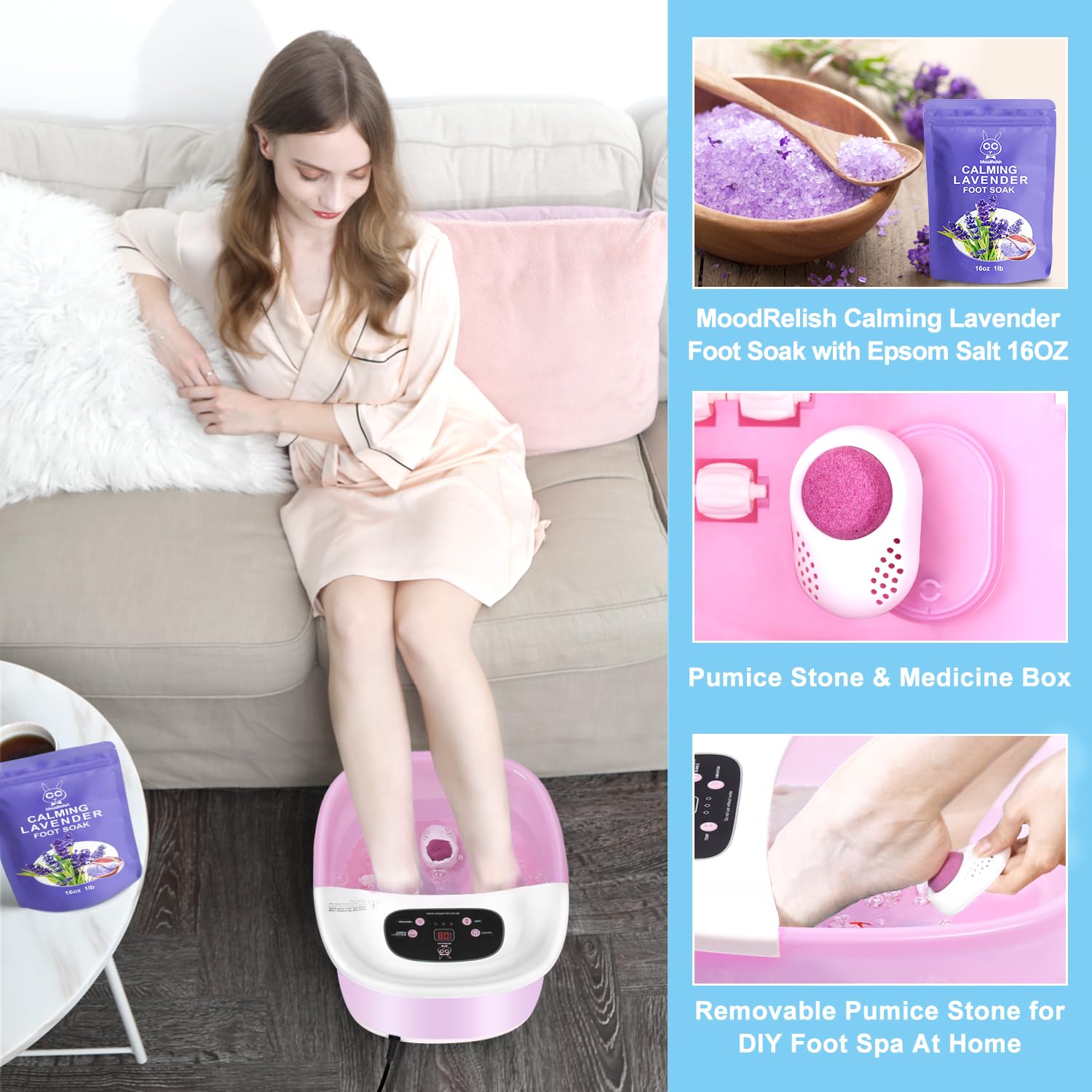 MoodRelish bubble jets in action creating oxygenating massage to improve circulation benefit