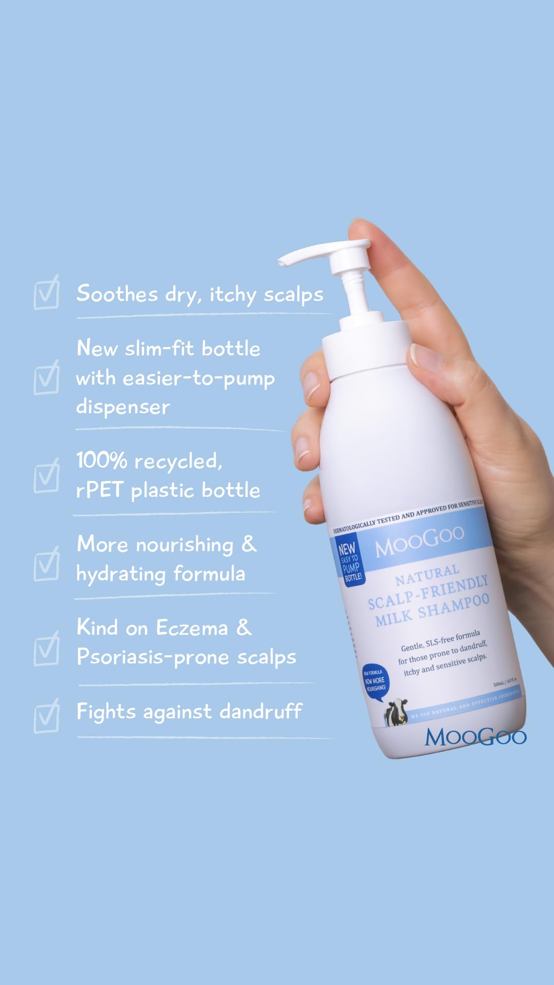MooGoo before and after hair texture comparison with improved manageability