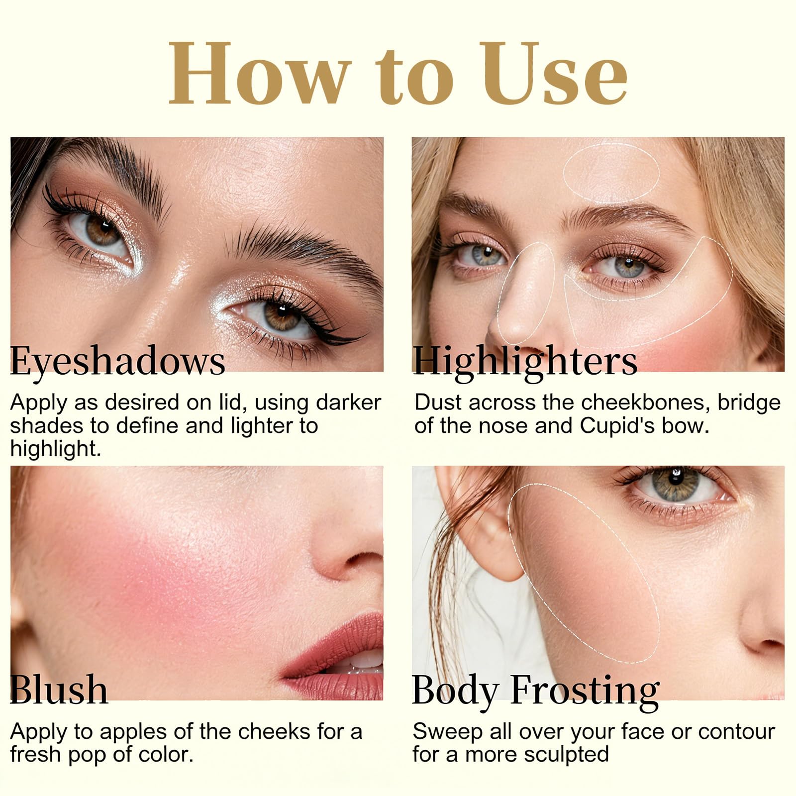 MOOMARTO eyeshadow applied on eye demonstrating crease resistance