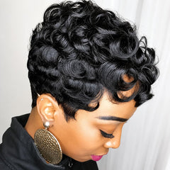MOONSHOW front view showing neat pixie silhouette and natural benefit
