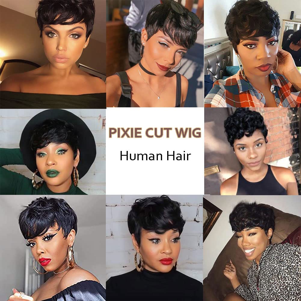 MOONSHOW lifestyle model wearing pixie wig for everyday elegance