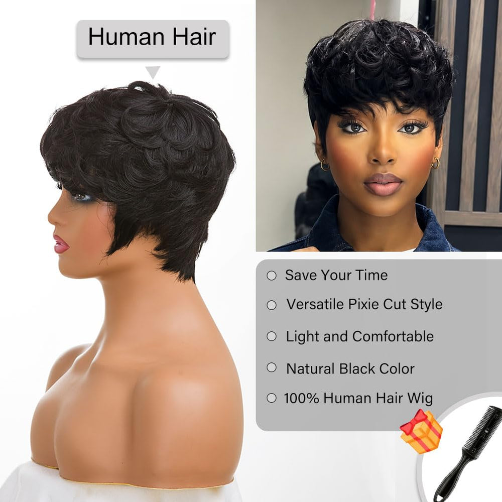 MOONSHOW side profile of wig highlighting tapered back and neat edges