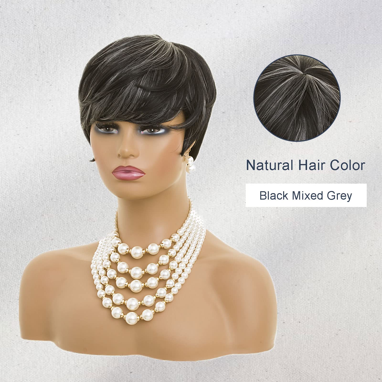 MOONSHOW wig on mannequin showing scale and length for size reference benefit