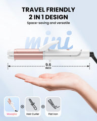Mooqlizz in-hand size comparison demonstrating portable travel-friendly design