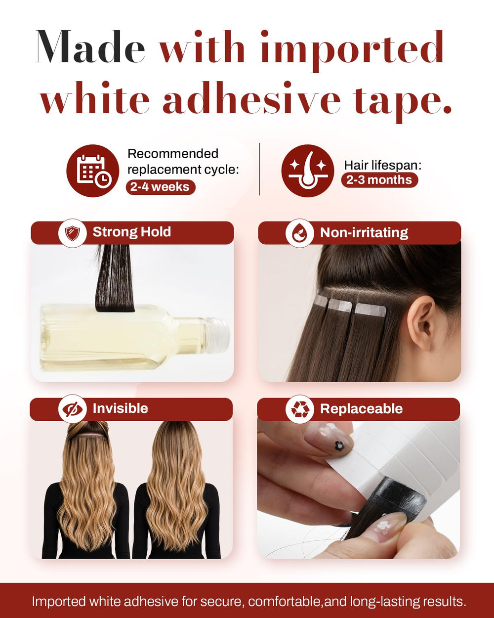 Moresoo extensions being installed in salon using sandwich method for natural finish