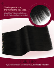 Moresoo full-length 24 inch weft showing dramatic length and smooth finish