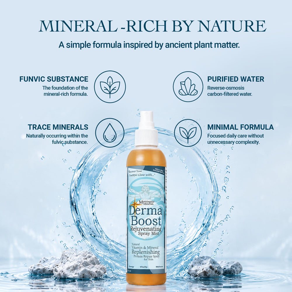 Morningstar Minerals droplet on skin showing lightweight texture benefit