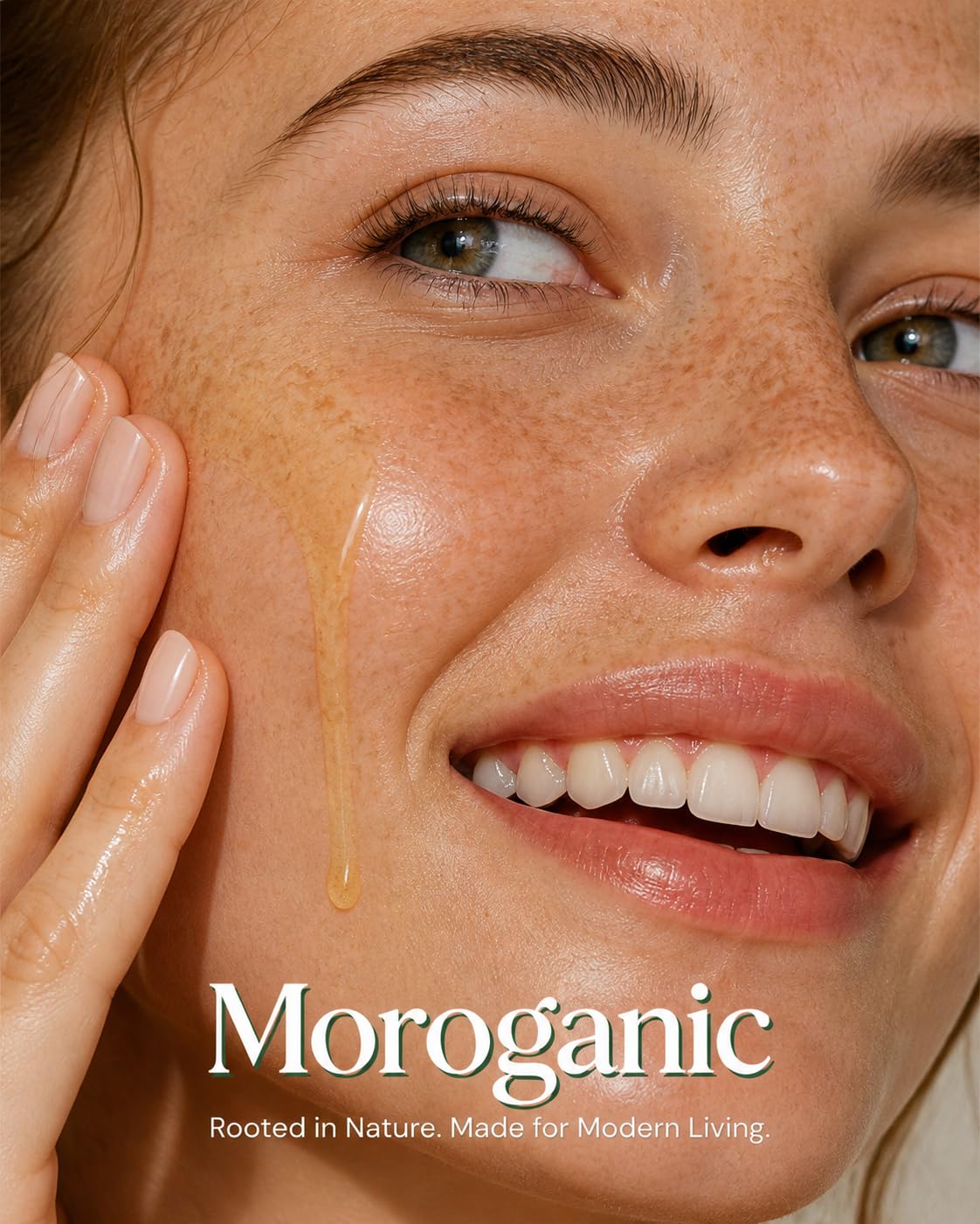 Moroganic oil texture closeup highlighting cold-pressed, nutrient-rich feel