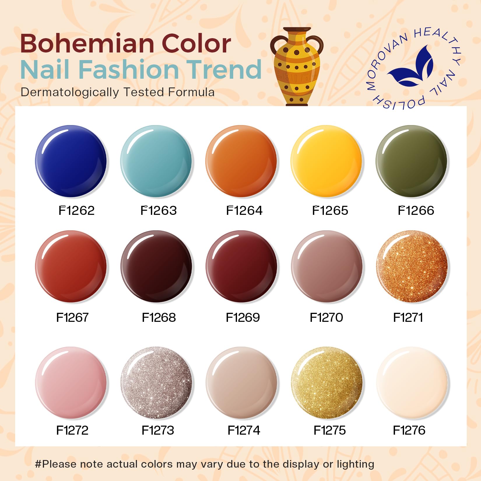 Morovan shimmer and matte polish texture close-up showing reflective and muted finish options