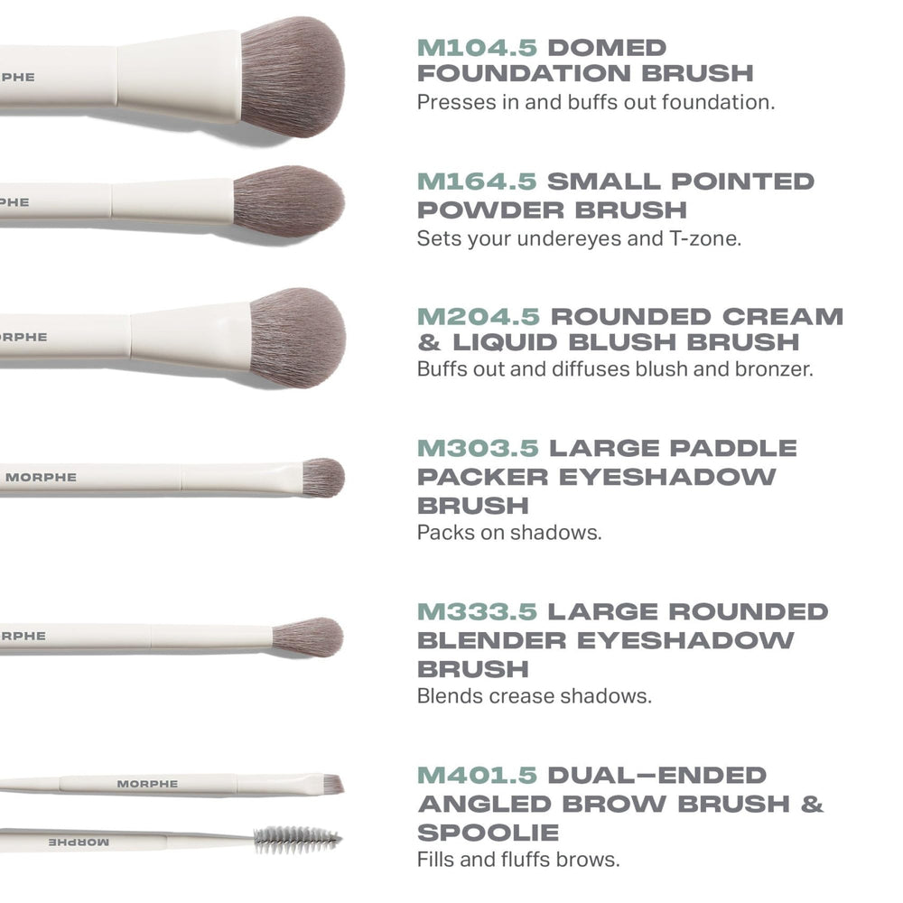 MORPHE angled brow brush detail, precise edge for crisp brow and liner definition