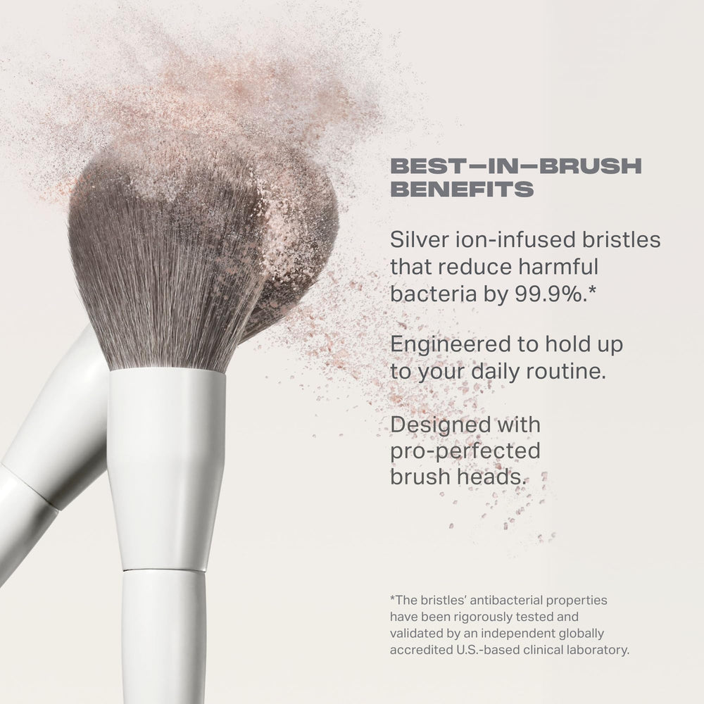 MORPHE brush handle label close-up showing brand and durable feel benefit
