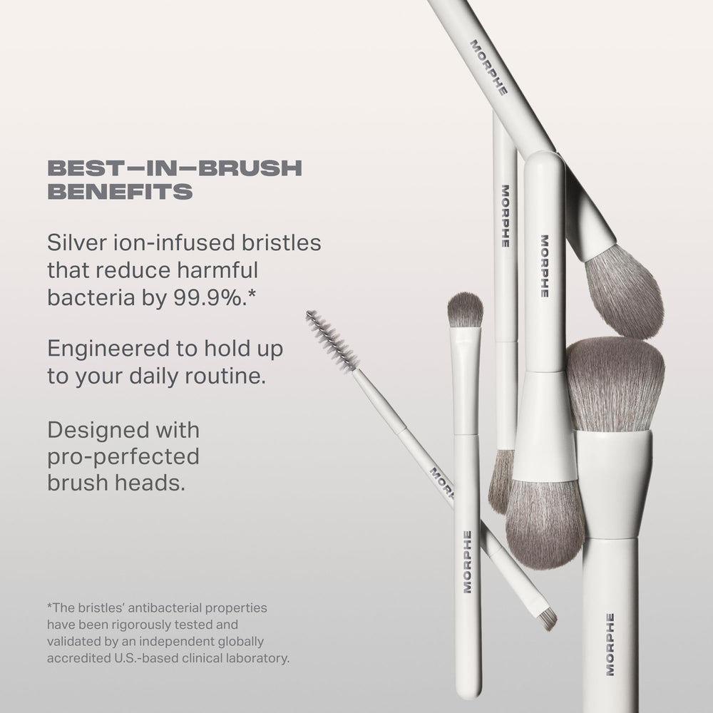 MORPHE close-up of synthetic bristles, smooth fibers for even blending and easy cleaning