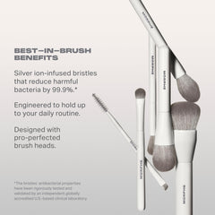 MORPHE close-up of synthetic bristles, smooth fibers for even blending and easy cleaning