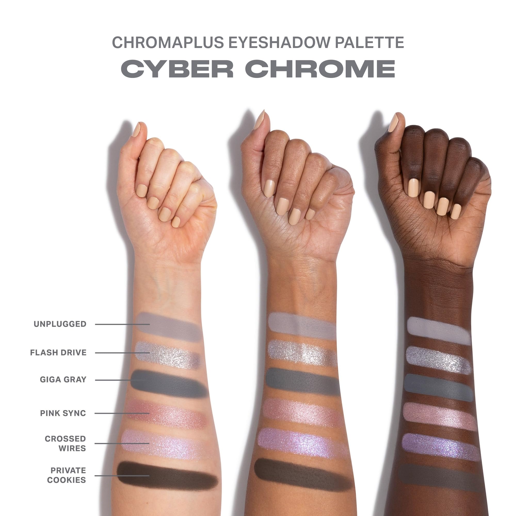 MORPHE swatches on arm demonstrating high pigment payoff and strong color payoff