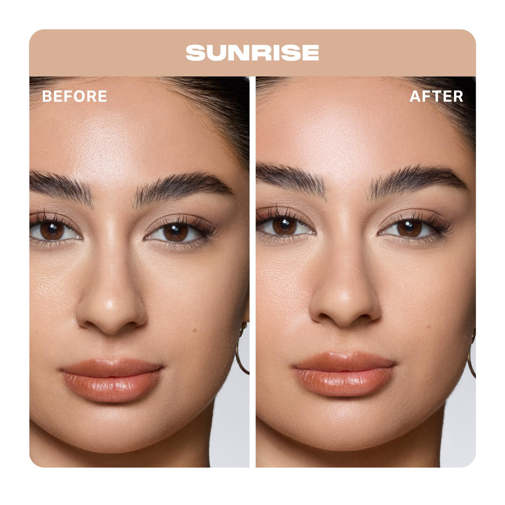 MORPHE compact opened to reveal pressed powder and ease-of-use for quick touchups