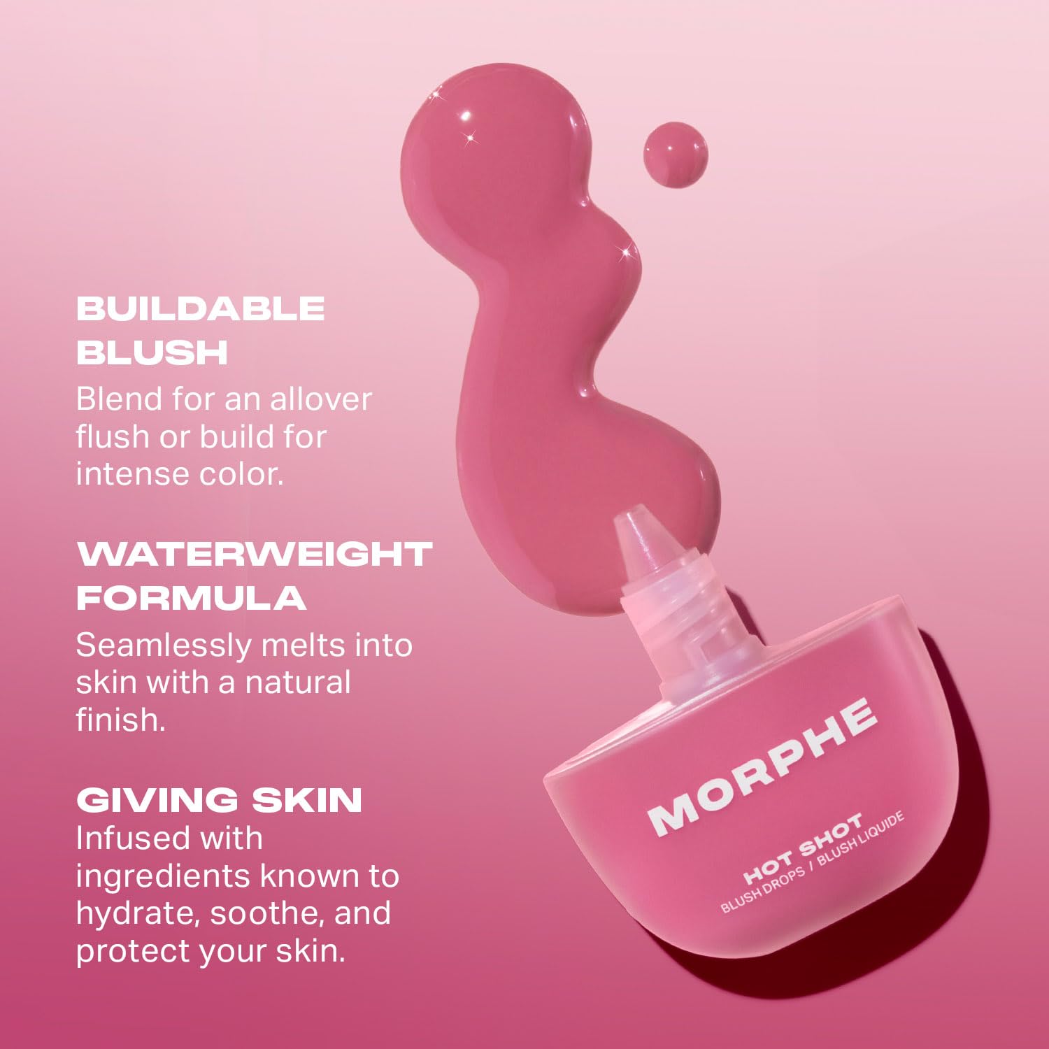MORPHE bottle beside makeup bag in lifestyle scene, convenient everyday use
