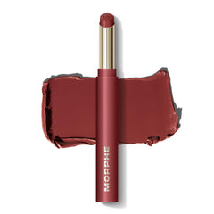 Morphe lipstick tube front view showing sleek packaging and shade name