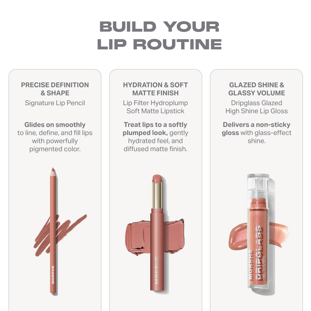 MORPHE lifestyle wear showing model applying Suede, everyday wearable matte look