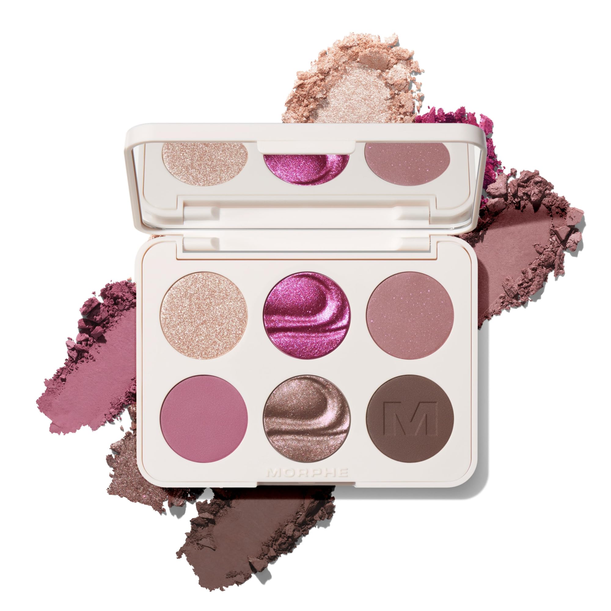 MORPHE Love Byte front compact view showing sleek case and six-pan layout for portability