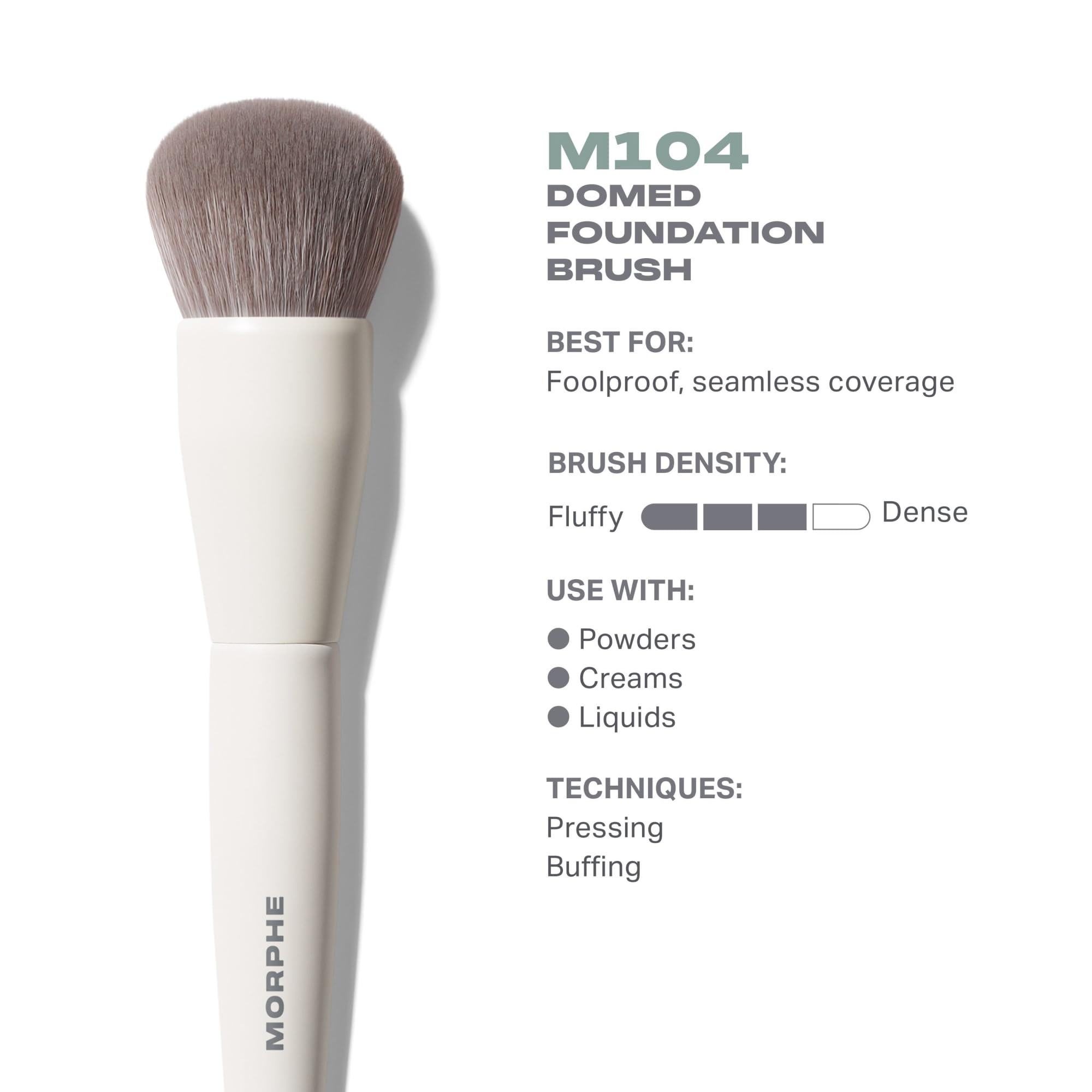 MORPHE M104 close-up of vegan bristles for smooth blending benefit