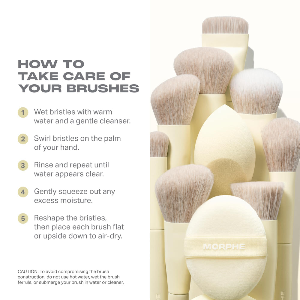 MORPHE brush inside makeup bag for on-the-go touchups benefit