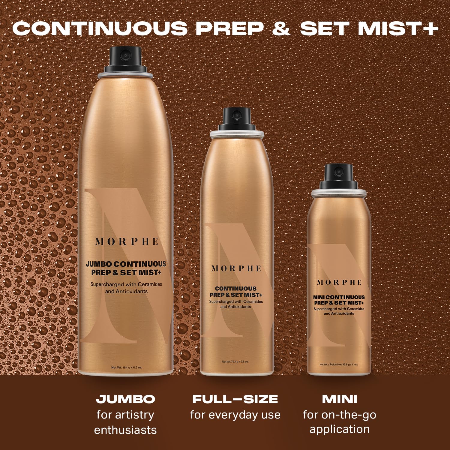 MORPHE label highlighting ceramides and antioxidants for skin nourishment