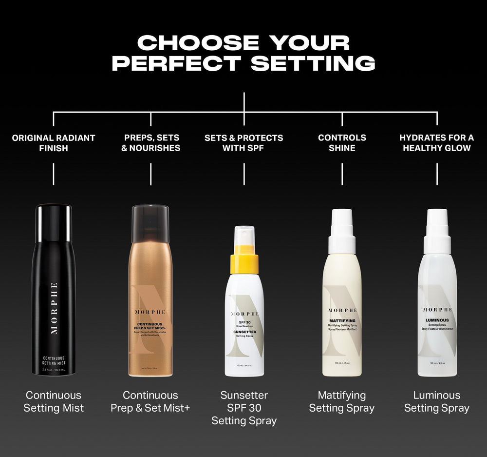 MORPHE spray used in travel setting showing on-the-go refresh and hydration