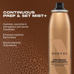 MORPHE mist on skin texture showing micro-fine droplets for hydrated finish
