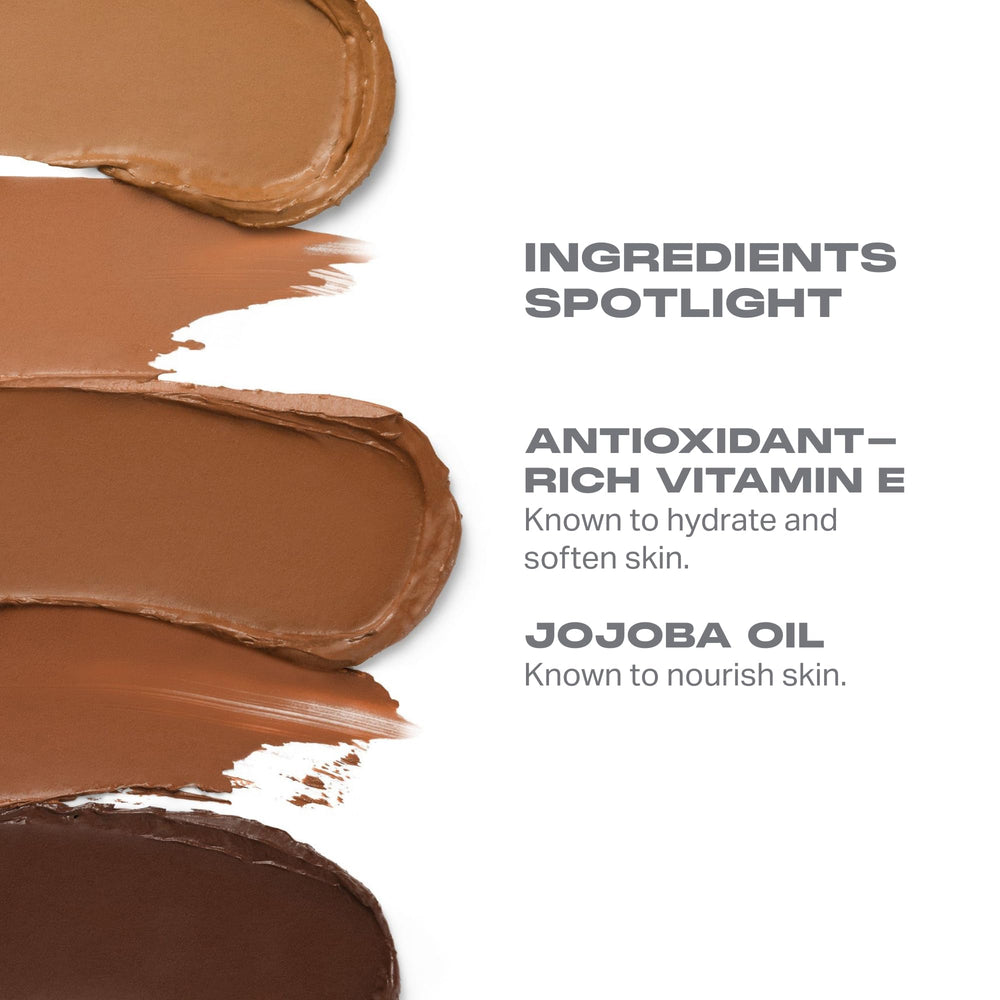 MORPHE blended bronzer on cheek illustrating natural warmth and contour