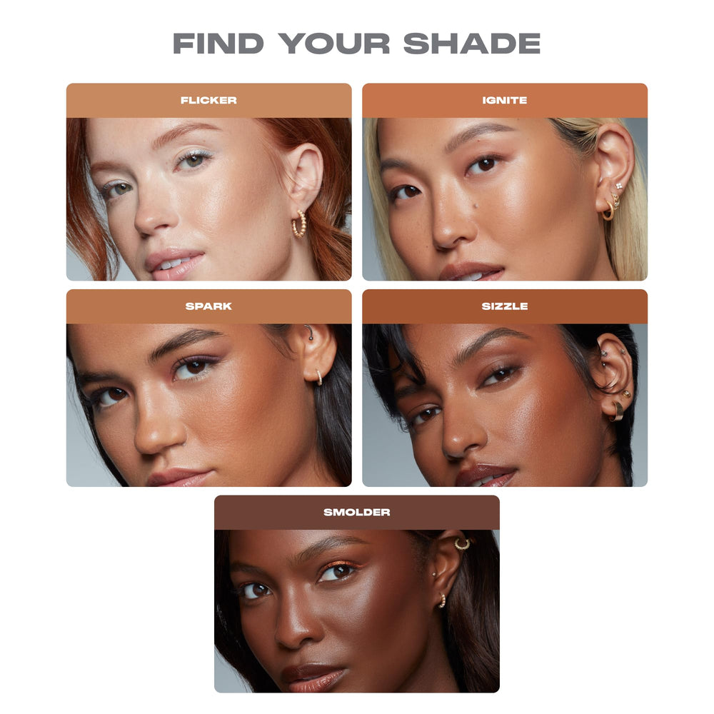 MORPHE bronzer stick held in hand to show size and portable convenience