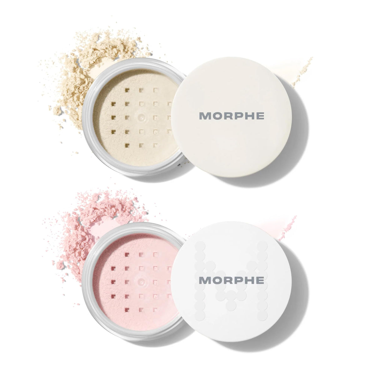 Morphe mini duo front packaging showing compact travel-ready powders and benefits