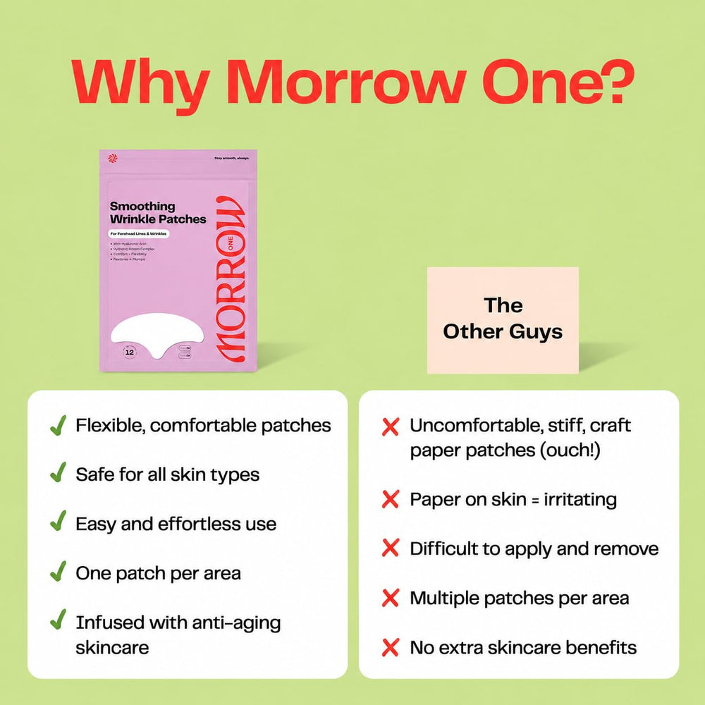 Morrow patch next to fingers showing compact size and easy use