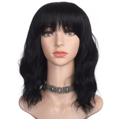 morvally side profile showing bangs and 16-inch length for face-framing benefit