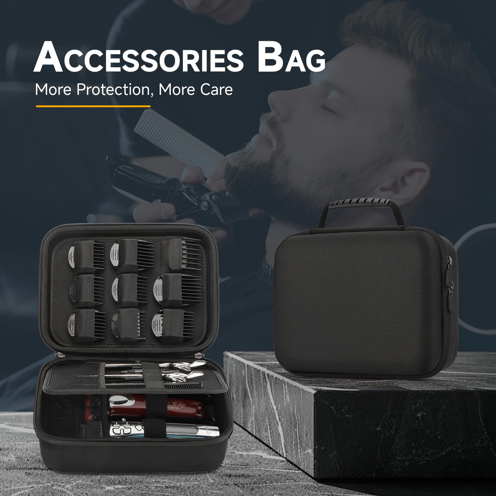 MOSLA case in use on barber station improving workflow and safety