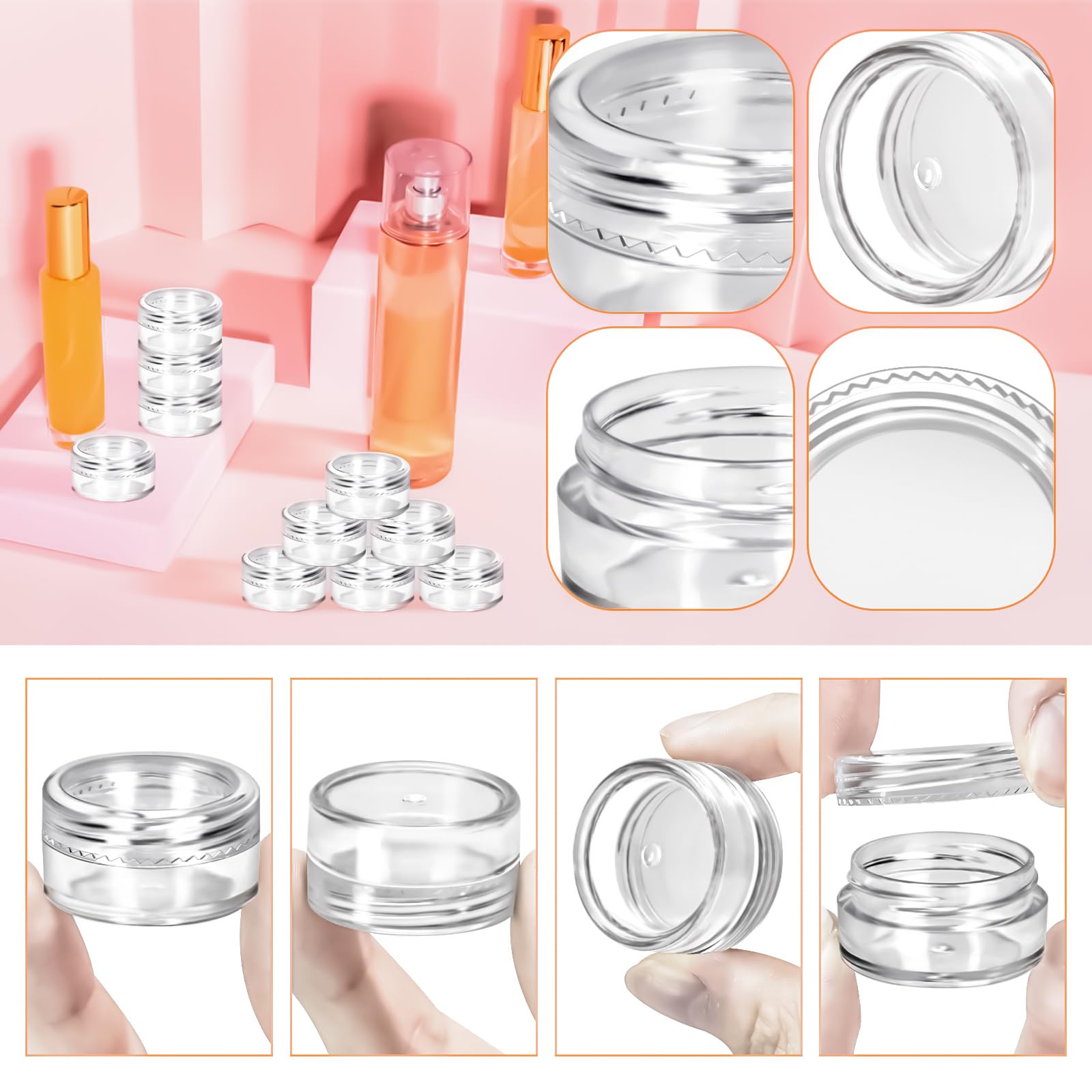 MotBach jar filled with cream showing clear container for easy identification