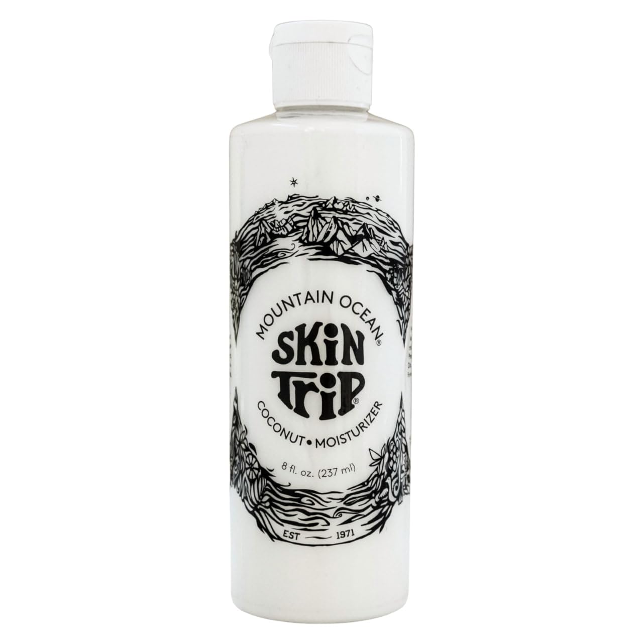 Mountain Ocean front bottle showing label and 8 fl oz size, clear product identity