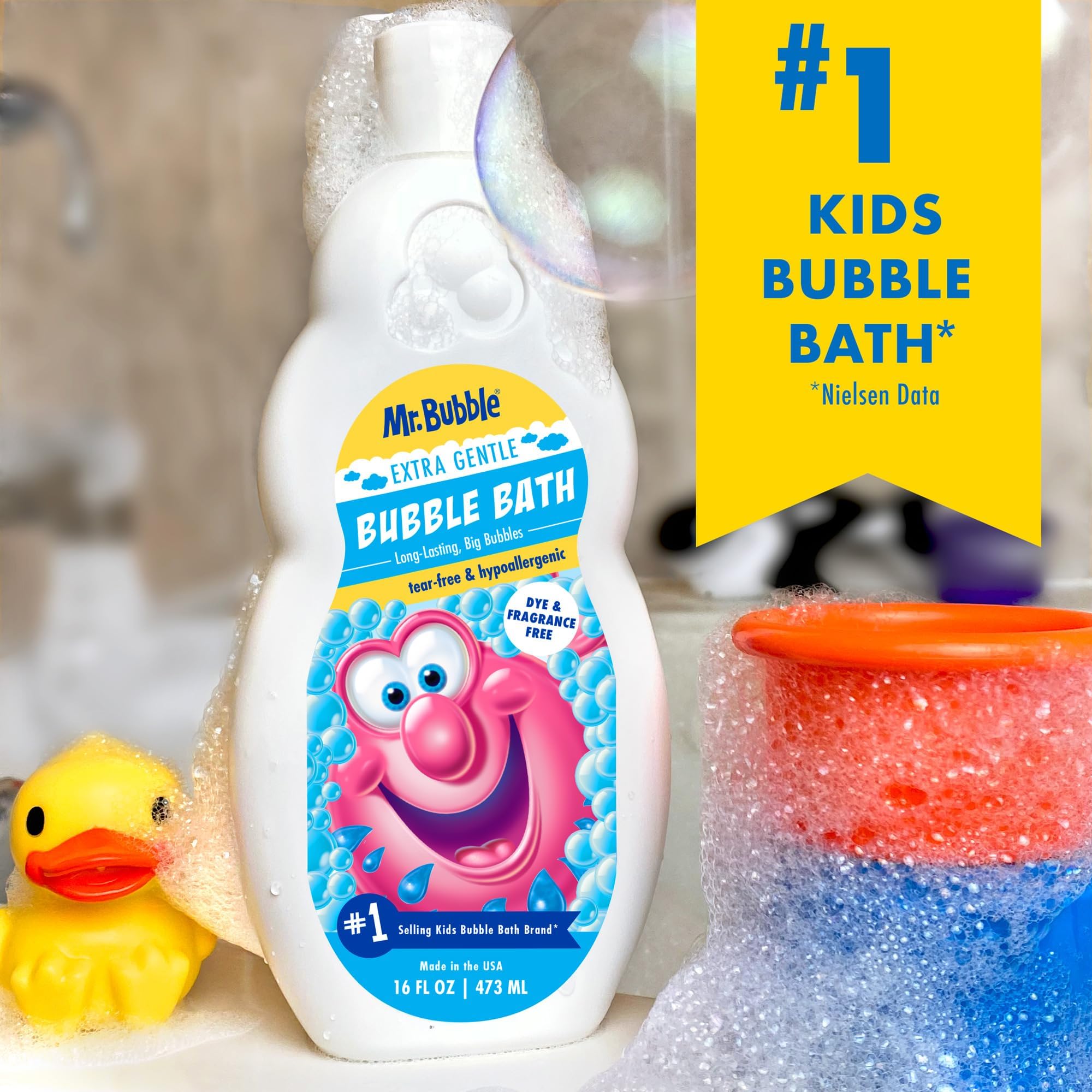 Mr. Bubble close-up label view highlighting hypoallergenic benefit