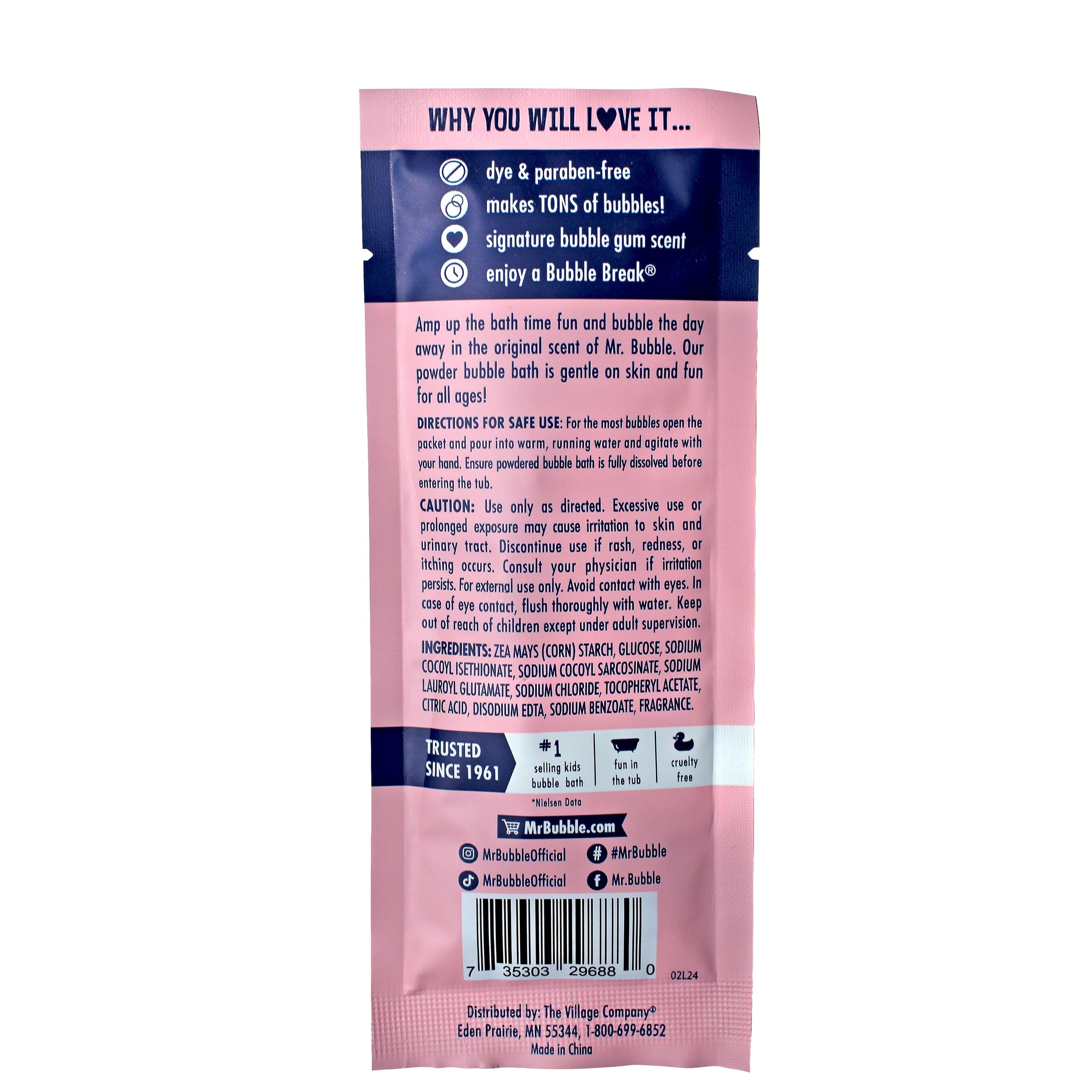 Mr. Bubble closeup fragrance visual suggesting original bubble gum scent appeal
