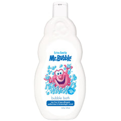 Mr. Bubble front bottle view showing gentle formula and family-friendly benefit