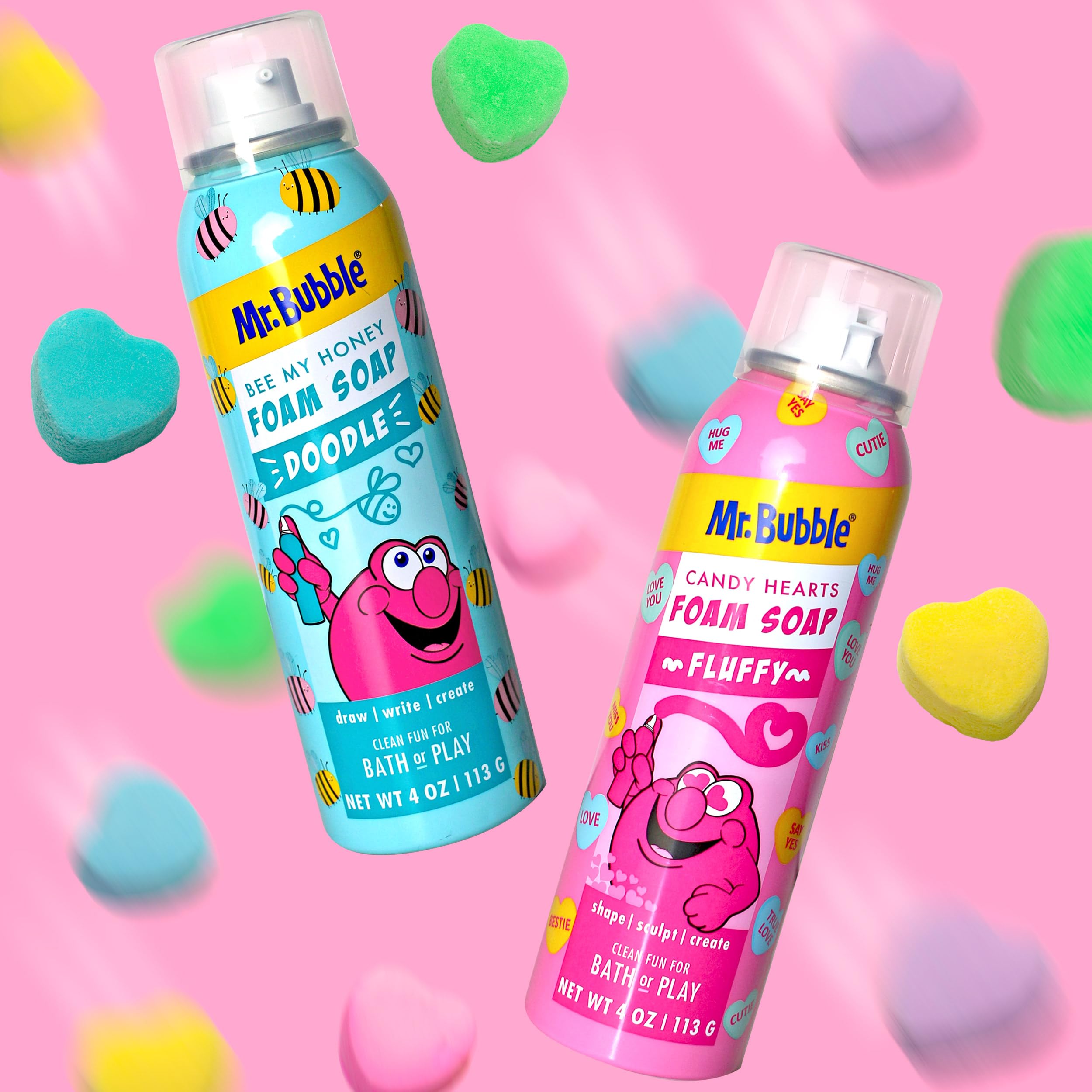 Fluffy slime made with Mr. Bubble foam demonstrating craft versatility and long-lasting texture