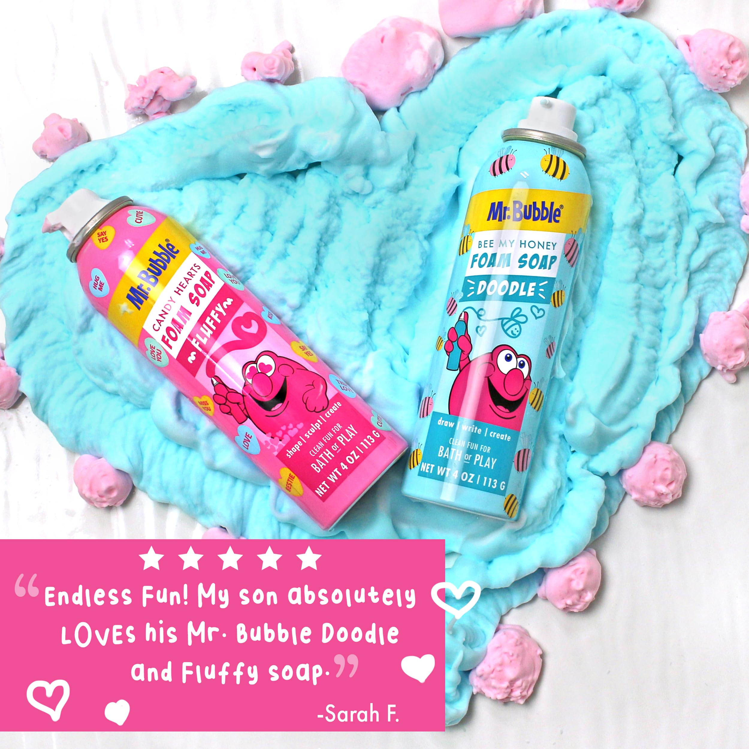 Mr. Bubble label close-up highlighting paraben-free formula and ingredient transparency