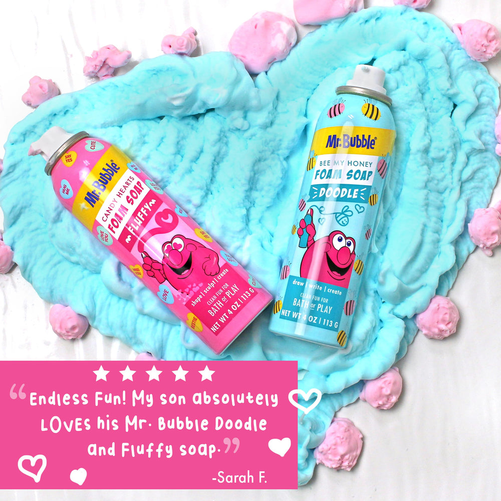 Mr. Bubble label close-up highlighting paraben-free formula and ingredient transparency