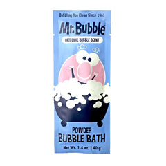 Mr. Bubble packet back label details showing usage and ingredient clarity benefit